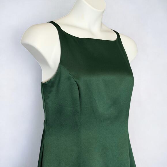 Vintage 90s Michaelangelo Emerald Green Formal Evening Gown Dress Sz 16 USA Glam - Picture 3 of 12